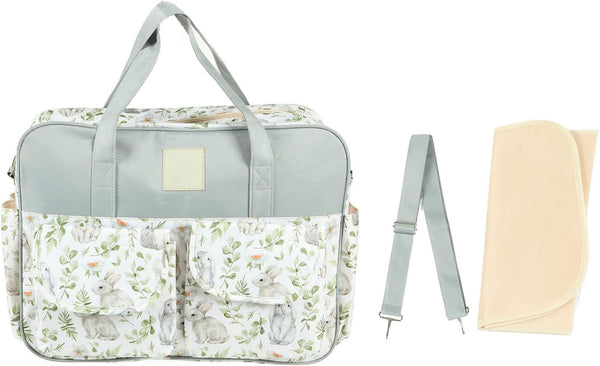 Baby Diaper Messenger Bag,Portable Shoulder Messenger Bag Large Capacity Mommy Diaper Bag for Pregnant Woman (Bunny)