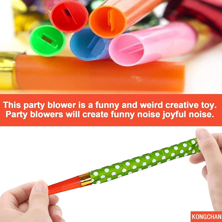25Pcs Party Blowers,Colourful Noisemakers Party Blowouts Squawkers Fringed Noise Maker,Birthday Noisemakers Birthday Blow Horns Party Whistles