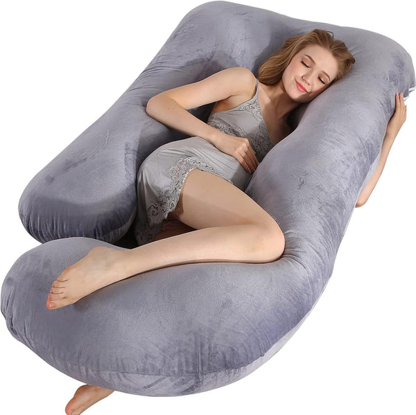 Pregnancy Pillow for Sleeping,Full Body Maternity Pillow with Removable Washable Cover,Support for Back,Hips,Legs,Belly for Pregnant Women