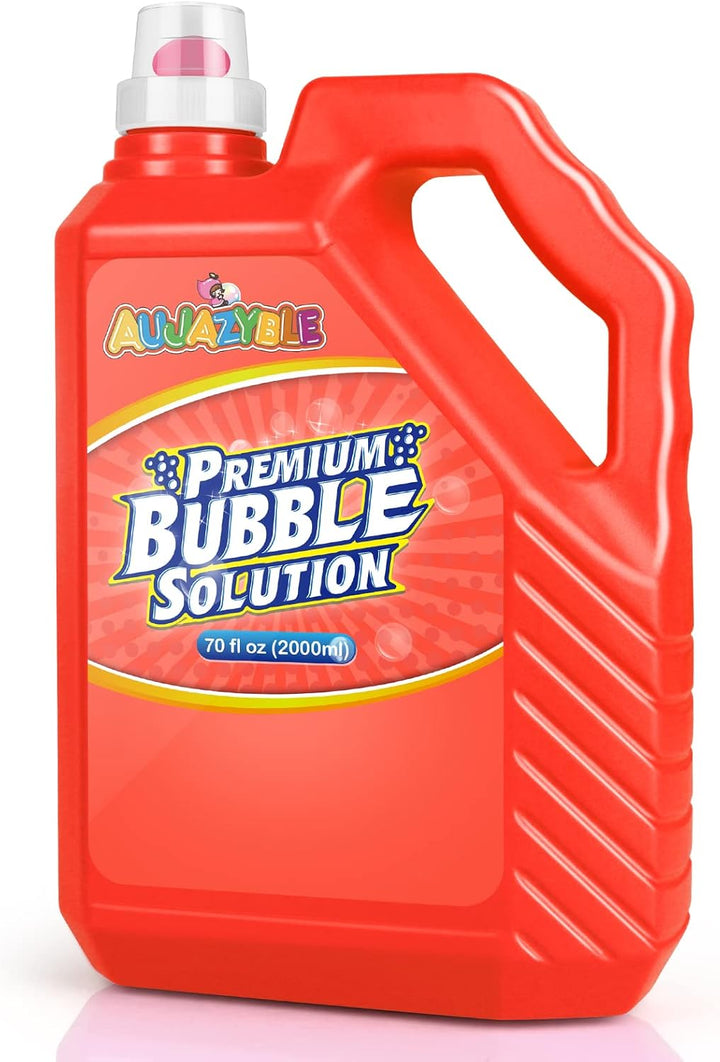 Bubble Solution Refill - 70 Ounce Premium Bubble Liquid Refills for Bubble Machine, Wand, Gun, Blower at Wedding and Party - Bubbles Toy for Kids Toddlers Boys Girls (With Portable Handle)