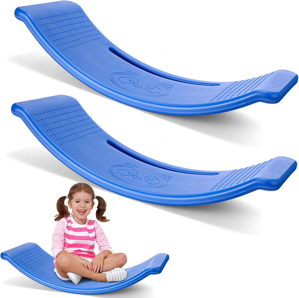 2 Pack Balance Board for Kids Teeter Totter Plastic Wobble Balance Board Indoor Toddler Toys for Toddler Exercise Motor Skills, Gaming, Outdoor and Indoor, Blue