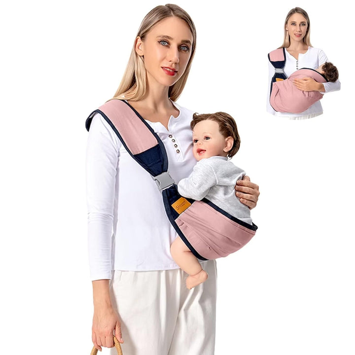 Baby Sling Carrier, Baby Carrier Newborn to Toddler(7-45Lbs), Toddler Carrier with Safety Buckle, One Shoulder Adjustable Shoulder Strap, One Size Fits All, Grey