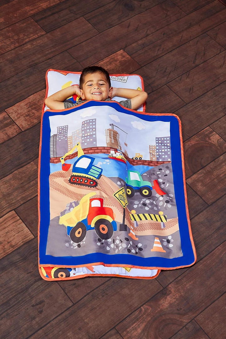 Toddler Nap Mat with Removable Pillow -Underwater Mermaids- Carry Handle with Fastening Straps Closure, Rollup Design, Soft Microfiber for Preschool, Daycare Sleeping Bag, Ages 2-6 Years
