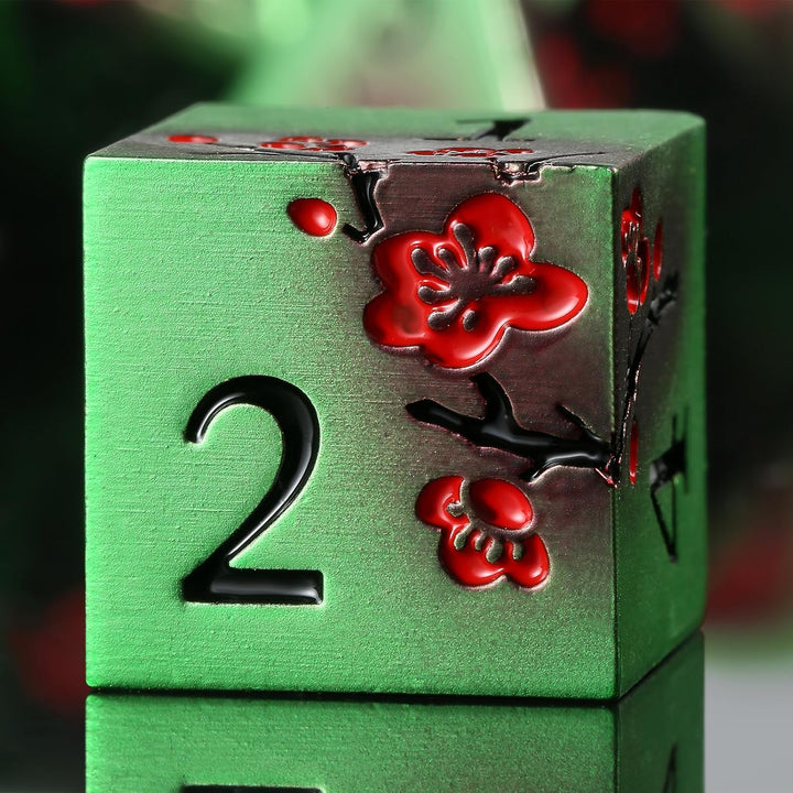 Metal Dice Set D&D, 7 Die Metallic Polyhedral Dice Set with Gift Metal Box and Gold Number for DND Dungeons and Dragons Role Playing Games (Black and Gold)