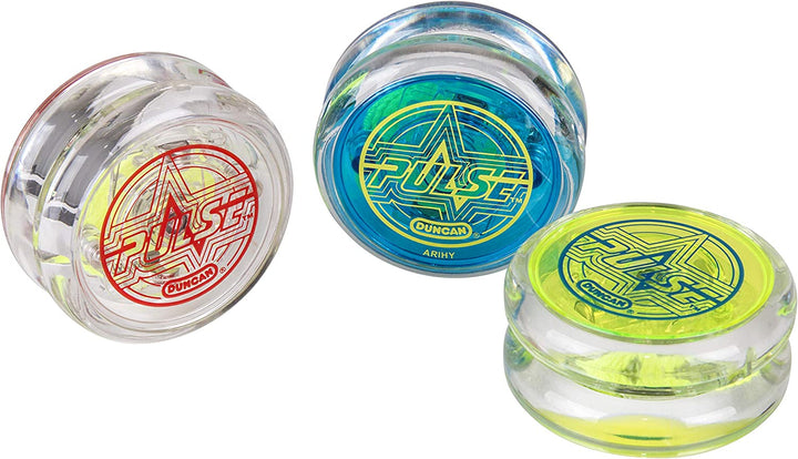 Toys Pulse LED Light-Up Yo-Yo, Intermediate Level Yo-Yo with Ball Bearing Axle and LED Lights, Clear/Blue