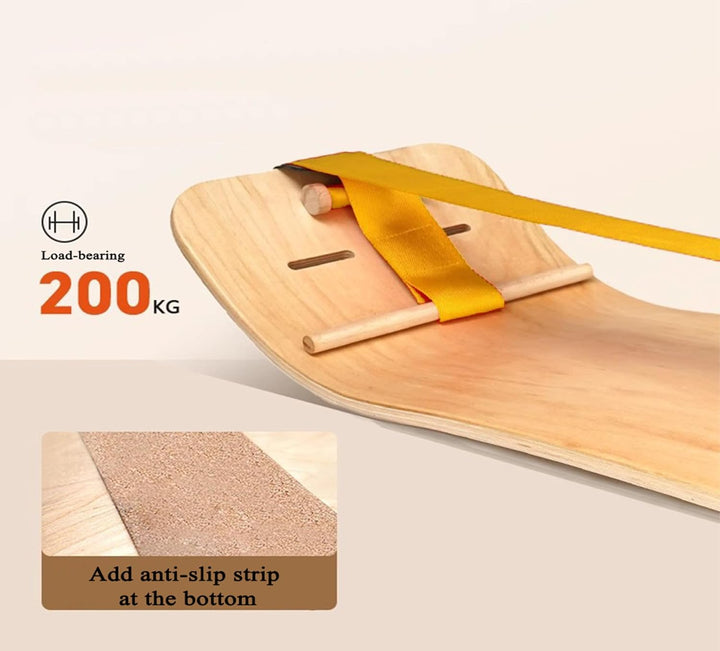 Balance Board Trainer for Adults Kids，Hockey Snowboard Wobble Board,Flat Belt Flexibility Trainer