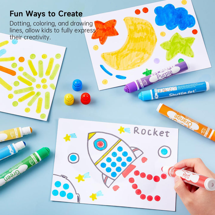 Dot Markers, 10 Colors Washable Markers for Toddlers,Bingo Daubers Supplies Kids Preschool Children, Non Toxic Water-Based
