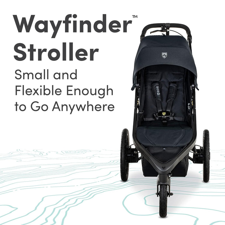 Wayfinder Jogging Stroller with Independent Dual Suspension, Air-Filled Tires, and 75-Pound Weight Capacity, Nightfall