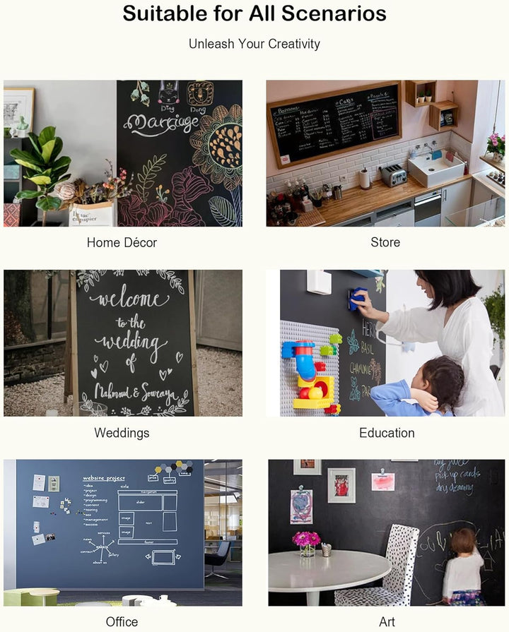 Magnetic Wall Decal for Kids, Magnetic Chalkboard Contact Paper for Wall, Playroom Essentials, Includes Dustless Chalks, Chalk Holder, Wipe Cloth, Stickers (Grey Castle, 22.8" X 46.5")