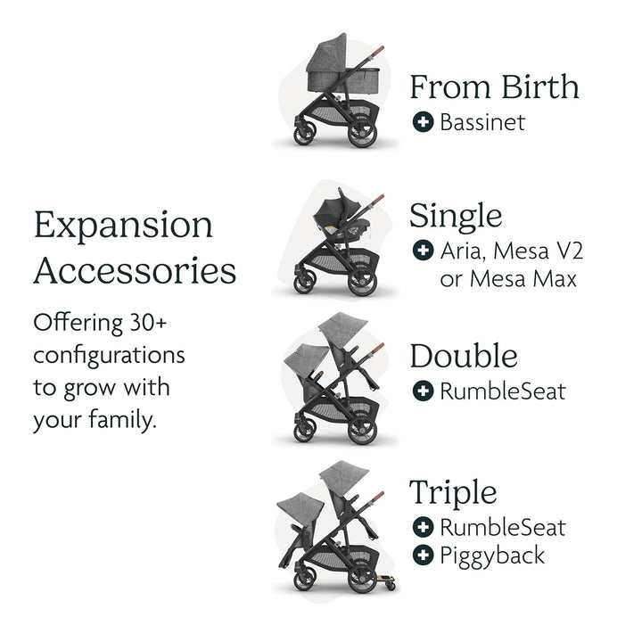 Vista V3 Stroller - Full-Size Single-To-Double Stroller System - Toddler Seat, Bug Shield, Rain Shield, and Storage Bag Included - Jake (Charcoal/Carbon Frame/Black Leather)