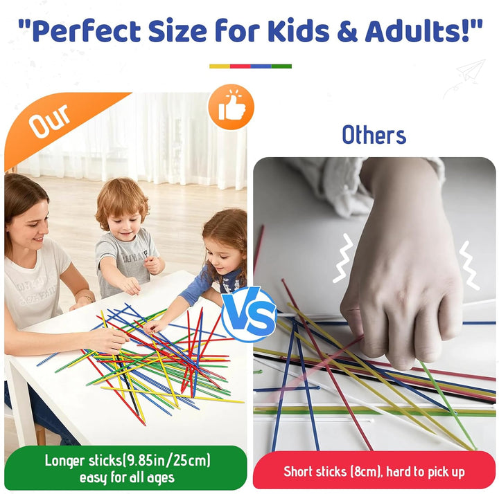 Classic Wooden Thin Pick up Stick Game 41 Pieces Fun Family Game Gift Idea 9.8 Inch Long
