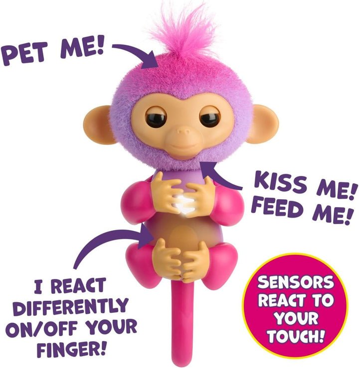 2023 NEW Interactive Baby Monkey Reacts to Touch – 70+ Sounds & Reactions – Charli (Purple)