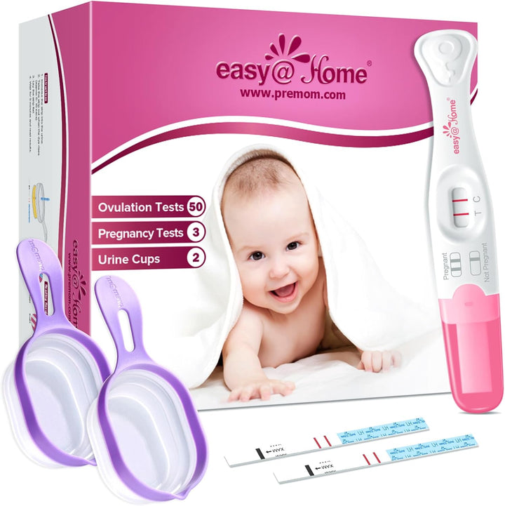 50 Ovulation Test Strips and 20 Pregnancy Test Strips Combo Kit, (50 LH + 20 Hcg)-Package May Vary