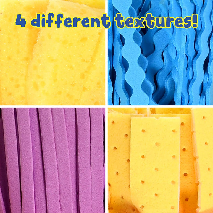 Textured Art Tools - Set of 4 - Jumbo Paint Brushes for Toddlers and Kids - Set 2 - DIY Patterns and Effects, Plastic, Multicolor