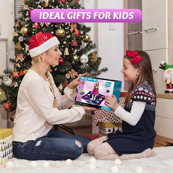 Dance Mat Toys for 3-12 Year Old Girls & Boys, Dance Mats with Light up 8-Buttons & Wireless Bluetooth, Music Dance Toy with 5 Modes Game, Birthday Xmas Gifts for 3 4 5 6 7 8 9 10+ Year Old Girls Boys