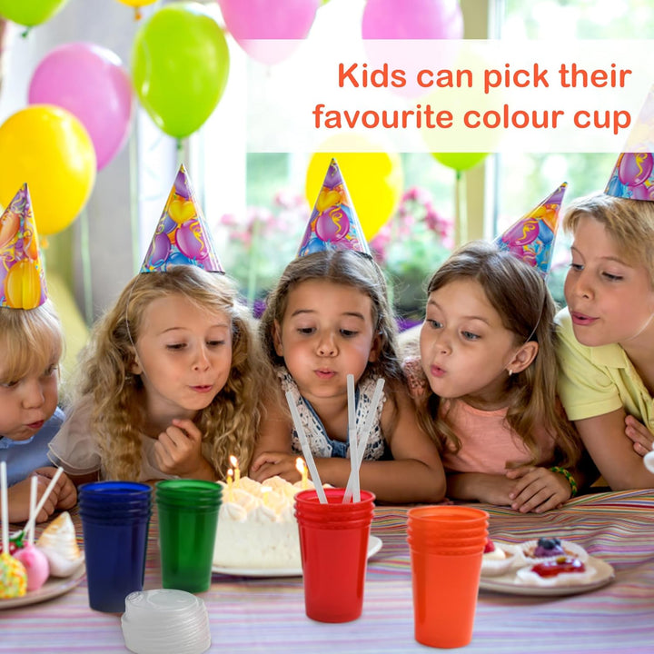 12 Oz Kids Sippy Cups, 4 Colours Assorted Total 20 Count Spill Proof Reusable Cups, Bpa-Free, Perfect for Party