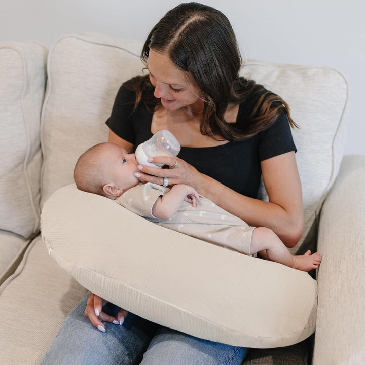 Muslin Nursing Pillow Covers, 100% Cotton Soft & Adorable Covers for Breastfeeding Pillows, Slipcovers for Newborn Baby Boys & Girls