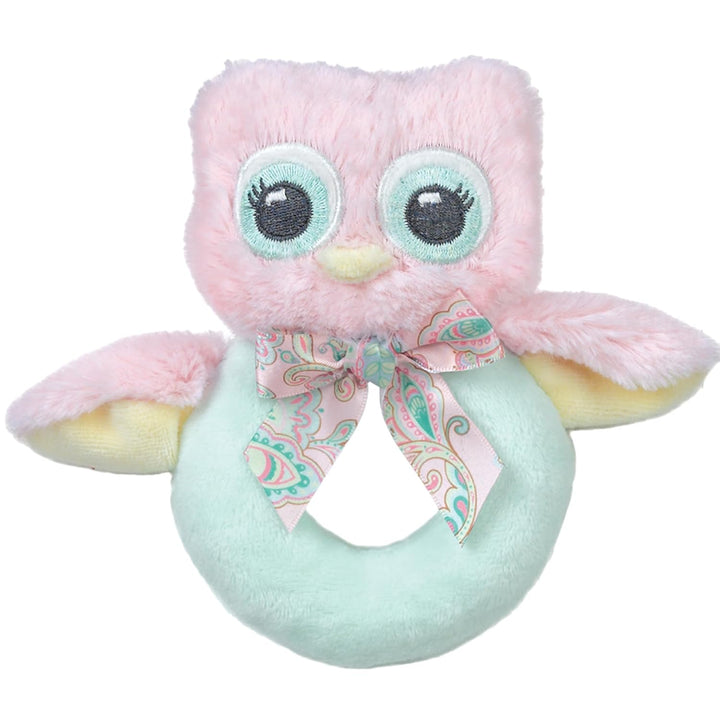 Bearington Baby Touchdown, 5.5 Inch Plush Stuffed Baby Football Soft Ring Rattle - Newborn Toys - Soft Rattle