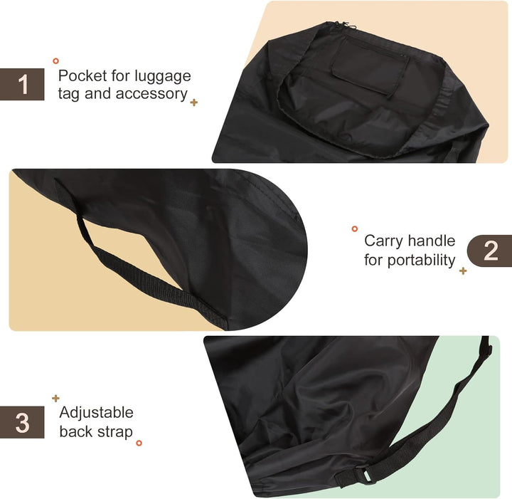 Stroller Travel Bag, Gate Check Bag for Car Seat, Waterproof Travel Carry Bag, 600D Oxford, Black
