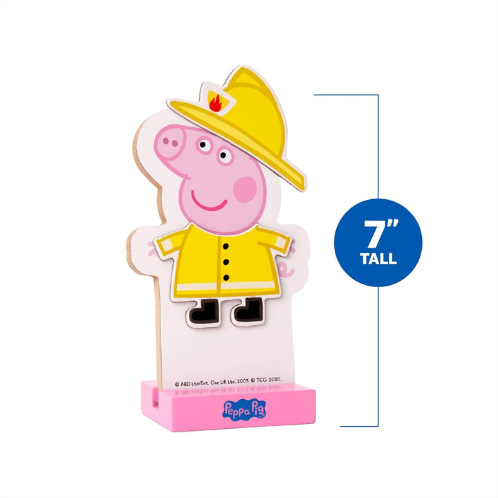 Peppa Pig Magnetic Wood Dress up Doll. Includes 26 Colorful Magnetic Wood Pieces and Wooden Storage Box. Encourages Creative Play with Mix and Match Fun for Preschoolers and Kids Ages 3 and Over.