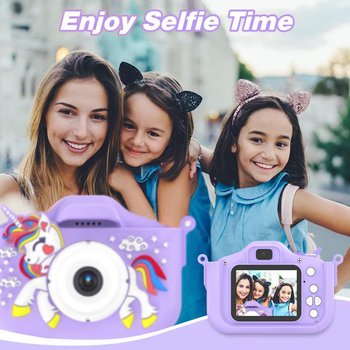 Kids Camera Toys for Boys 5-7 Easter Gifts for Boys 3 Year Old Girl Gifts, 4 Year Old Girl Birthday Gifts, Children Digital Video Camcorder Camera with Cartoon Soft Silicone with 32GB Memory Card