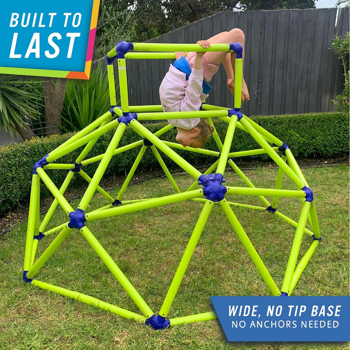 Monkey Bars Climbing Dome - Sturdy & Portable Jungle Gym for Kids, Backyard Playset for Toddlers, Active Outdoor Fun for Kids Ages 3 to 8 Years Old, Lightweight & Easy Assembly, Green/Blue