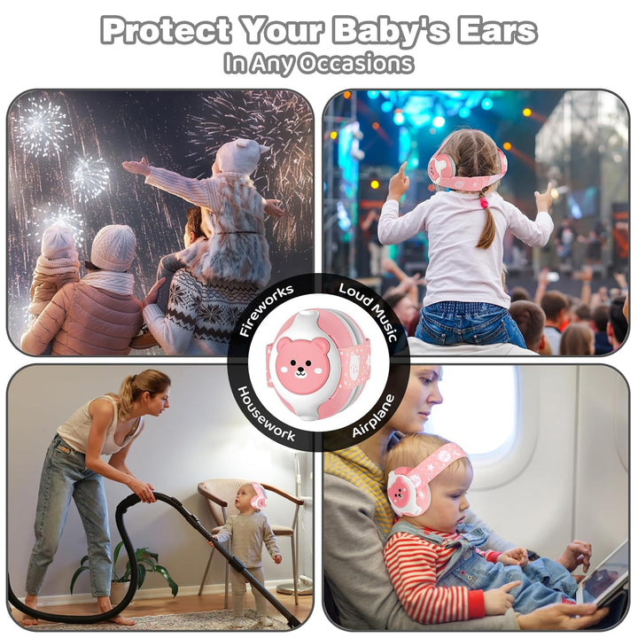 Baby Ear Muffs,25Db Infant Noise Cancelling Headphones for Babies 0-36 Months with Adjustable Headband Infant Ear Protection,Ideal Baby Travel Essentials for Outdoor,Sleep,Airplane & Music Festivals