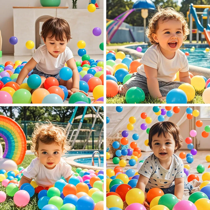 Ball Pit Balls - Colorful Ocean Pool Toys for Kids, Phthalate & BPA Free, 100Pcs for Toddler Playhouse, Tent, or Playpen