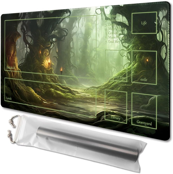 MTG Playmat Size 24X14In Free Storage Bags Non-Slip Backing, Ideal for Card Game Enthusiasts TCG Playmat (Shadow Dragon-No Deck)