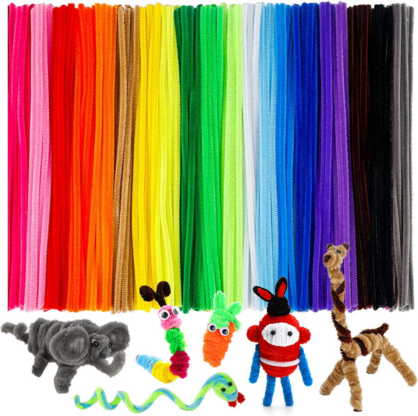 200 PCS Thick Pipe Cleaners Craft Supplies Multi-Color Chenille Stems for Art and Craft Projects Creative DIY Decorations (12Inch X 6Mm)