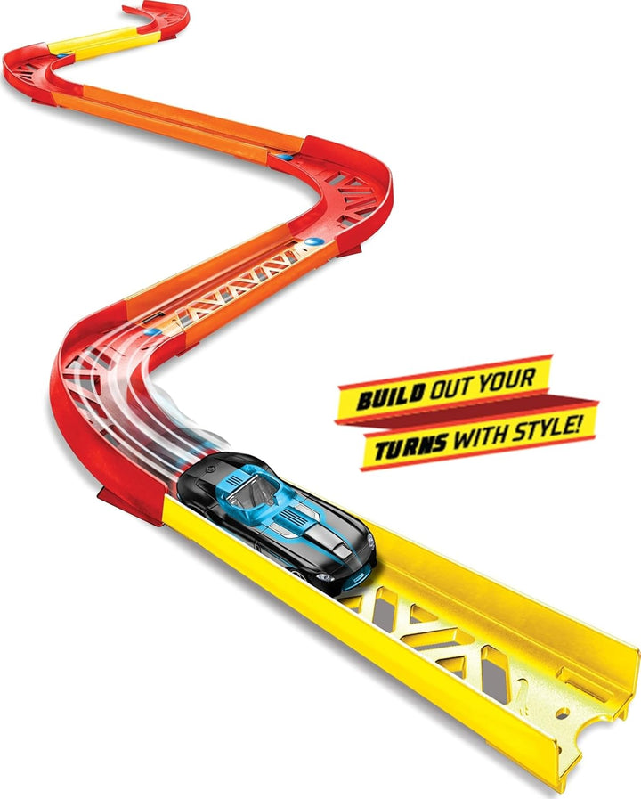 Toy Car Track Set, Track Builder Unlimited Playset Premium Curve Pack, 16 Component Parts & 1:64 Scale Vehicle