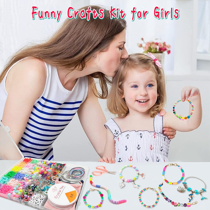 Girls Toys Bracelet Making Kit -3400Pcs Charm Jewelry Making Kit Supplies,Unicorn/Mermaid Crafts Birthday Christmas Gifts for Girls Ages 5 6 7 8 9 10 11 12 Years Old