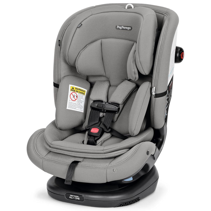 Primo Viaggio All-In-One Convertible Car Seat – Newborn to 10+ Years – 5-120 Lbs – Height Adjustable & Slim, 100% Fr-Free, Made in Italy, Mercury (Grey)