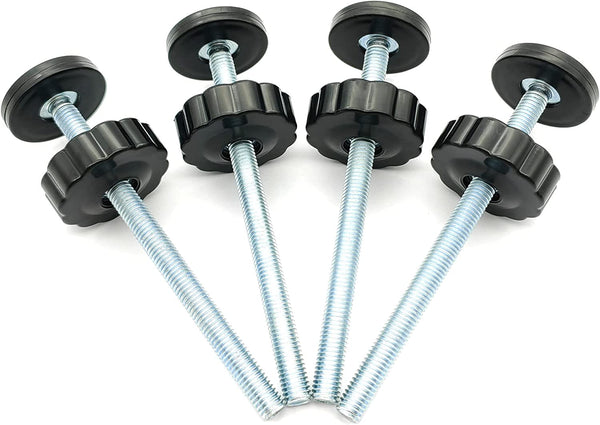4 Pack 8MM Baby Gate Threaded Spindle Rod, Replacement Hardware Parts Kit for Pet & Dog Pressure Mounted Safety Gates - Extra Long Wall Mounting Accessories Screws Rods Adapter Bolts Black
