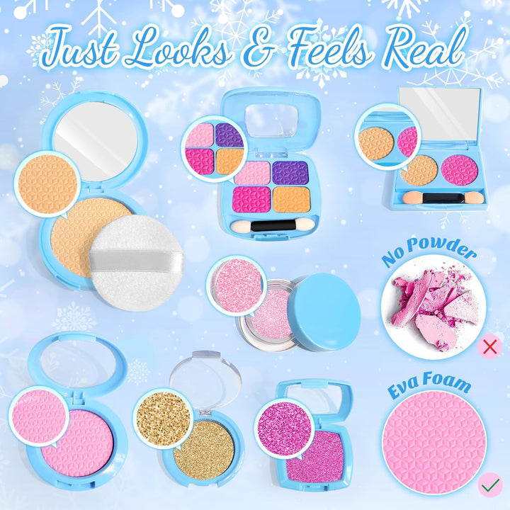 Pretend Makeup for Toddlers, Toy Play Makeup Set for Kids 3-5, Toddler Makeup Kit Pretend, Frozen Toys for Kids Fake Makeup, Gifts Toys for 3 4 5 6 7+ Year Old Girls (Not Real Makeup)