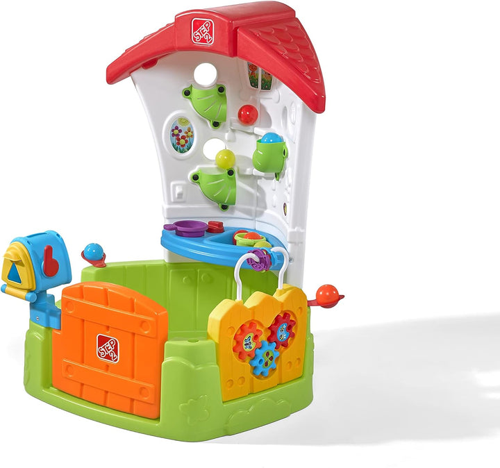 Toddler Corner House, Kids Playhouse, Indoor/Outdoor Playset, Play Gym with Kitchenette, Includes 15 Piece Toy Accessories, Made of Durable Plastic, for Toddlers 1+ Years Old