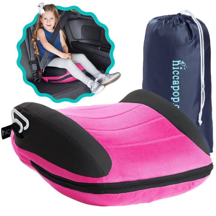 Uberboost Inflatable Booster Car Seat | Blow up Narrow Backless Booster Car Seat for Travel | Portable Booster Seat for Toddlers, Kids, Child | Black/Gray