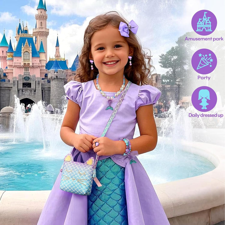 Purse for Little Girls Dress up Jewelry Pretend Play Kids Accessories Mermaid Gifts