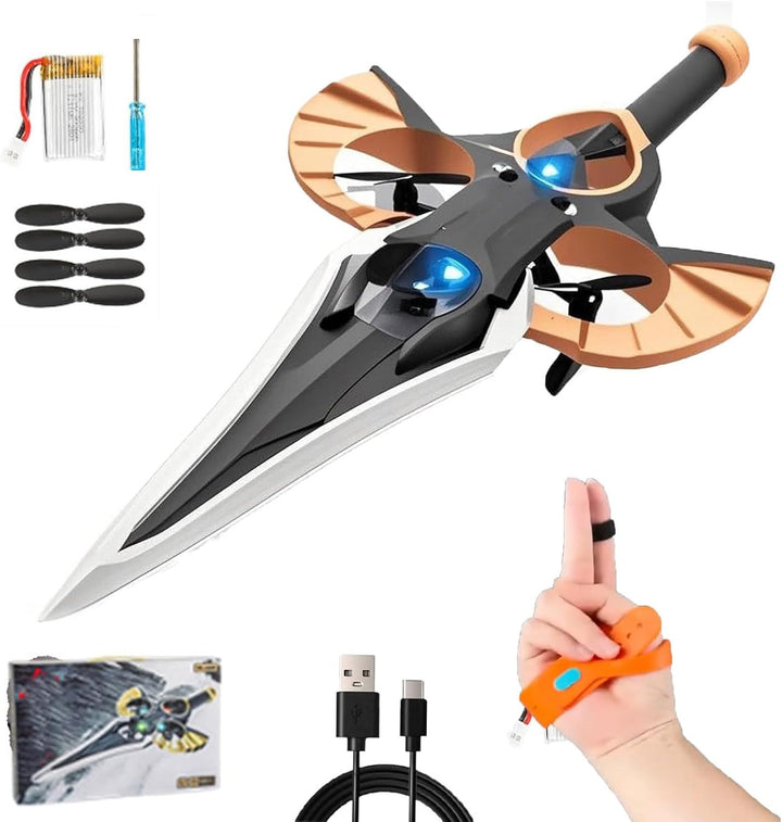 Remote Flying Sword - 3-Speed Control, 2025 New Stunt Flying Sword, 360 Stunt Rollingt Easy to Flying RC Glider, Gift for Teens & Adults (Finger Control-Copper)