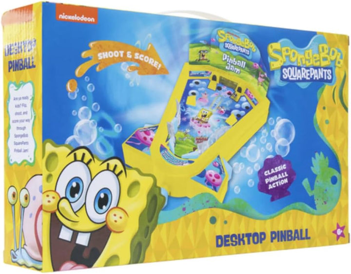 Spongebob Squarepants Desktop Pinball Machine - Fun Arcade Game for Kids & Adults Ages 6+, Compact Tabletop Toy by