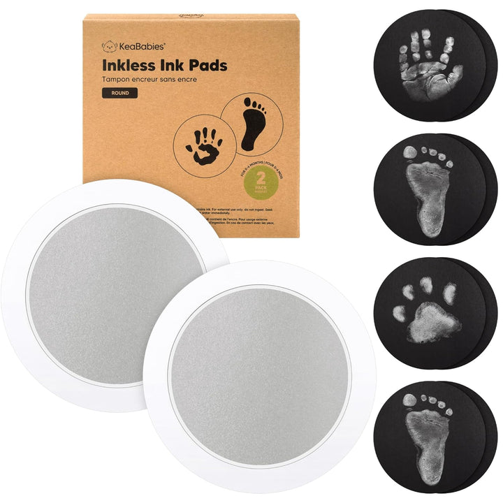 4-Pack Inkless Baby Hand and Footprint Kit - Mess Free Ink Pad for Newborn Keepsake, Dog Nose & Paw Print Kit, Clean Touch Ink Pad for Baby Hand & Footprints, Ideal New Mom Gifts (Jet Black)