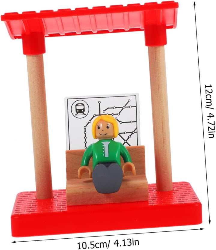 Wooden Railway Station Platform Model for Mini Simulation Station Platform Easy to Install and Portable Educational Building Accessory for Boys