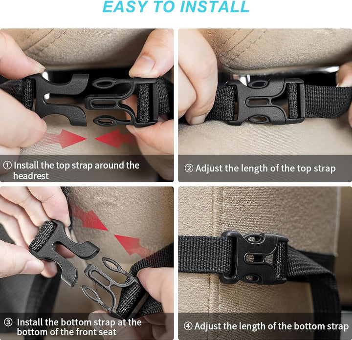 Car Organizer Back Seat with 9 Storage Pockets & 10″ Tablet Holder, 1Pack Seat Back Cover for Kids Toddlers, Kick Mats Protector, Keep Cars Vehicles Organized & Tidy, Travel Accessories