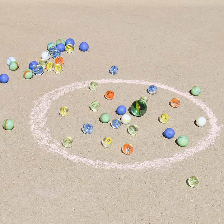 50 Piece Marbles - Colorful Glass Marble for Kids Games | 49 Players and 1 Shooter