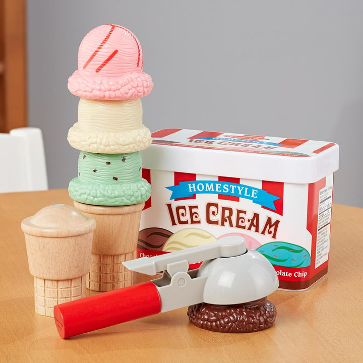 Scoop and Stack Ice Cream Cone Magnetic Pretend Play Set, Multicolor - FSC Certified