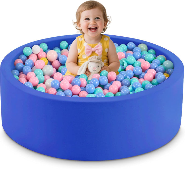35.4" X 11.8" Foam Ball Pit for Toddlers, Baby round Balls Pool for Babies 1-3, Kids Play Ball Pits Ideal Gift for Boys and Girls, Balls Not Included, Grey