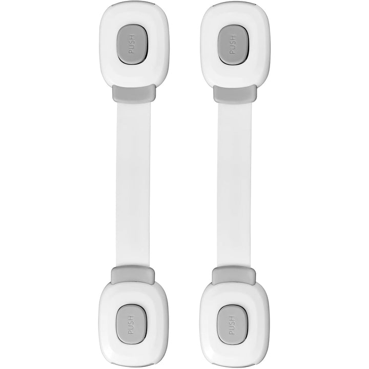 Baby Cabinet Locks, Child Safety Cabinet Proofing -Child Safety Strap Locks Adhesive Drawer Fridge Ovens Door Toilet Latches No Drill Multi-Purpose for Furniture Kitchen Lock (Grey, 2Pack)
