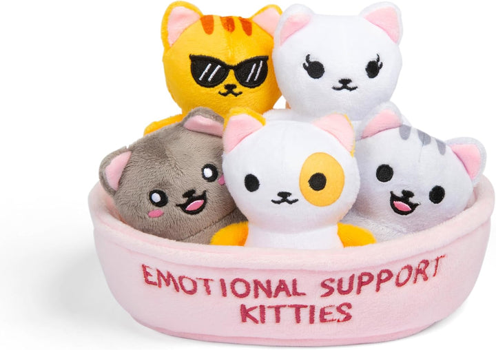 Emotional Support Chicken Nuggets by Relatable, Cuddly Stuffed Animals and Toys, Squishy Toys and Plushies, Great Gift Ideas for Loved Ones of All Ages, Includes 5 Plushies with Carrying Basket