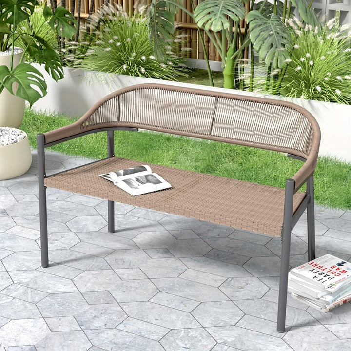 1Pc Heavy Duty Gray Loveseat Chair with Armrests - Outdoor Patio Bench, Rocking Chair for Porch and Lawn, Bench Swing Chair Heavy Duty Porch Rocking Chair Loveseat Gray.