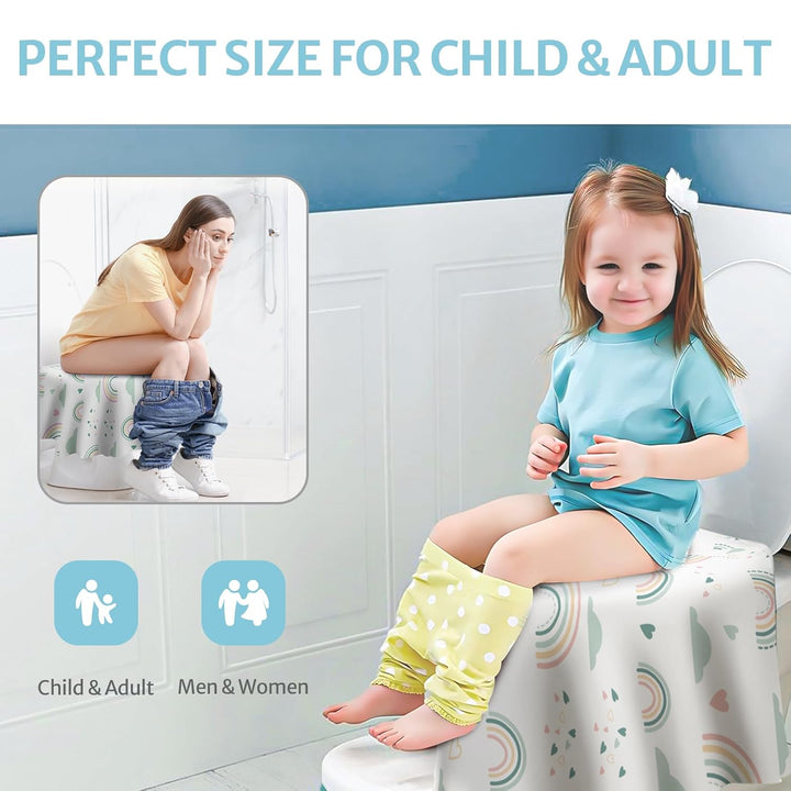 20 Pcs Toilet Seat Covers Disposable for Toddlers & Adults, Extra Large Waterproof, Portable Package for Travel, Kids Potty Training